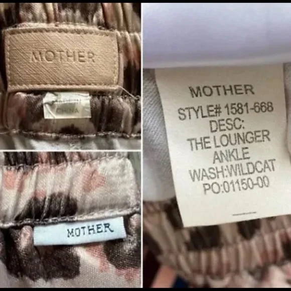 MOTHER size Large satin cheetah animal print pull on track pants - Picture 3 of 5